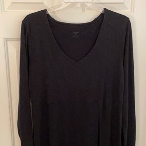 EUC Toad and Co black v-neck midi dress sz L